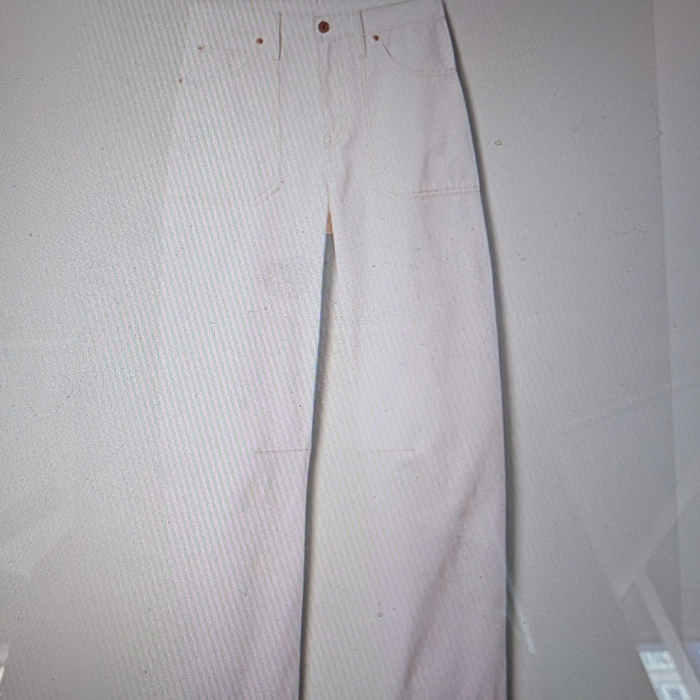 NWT GAP High Rise Barrel Carpenter Jeans White Petite Size 25